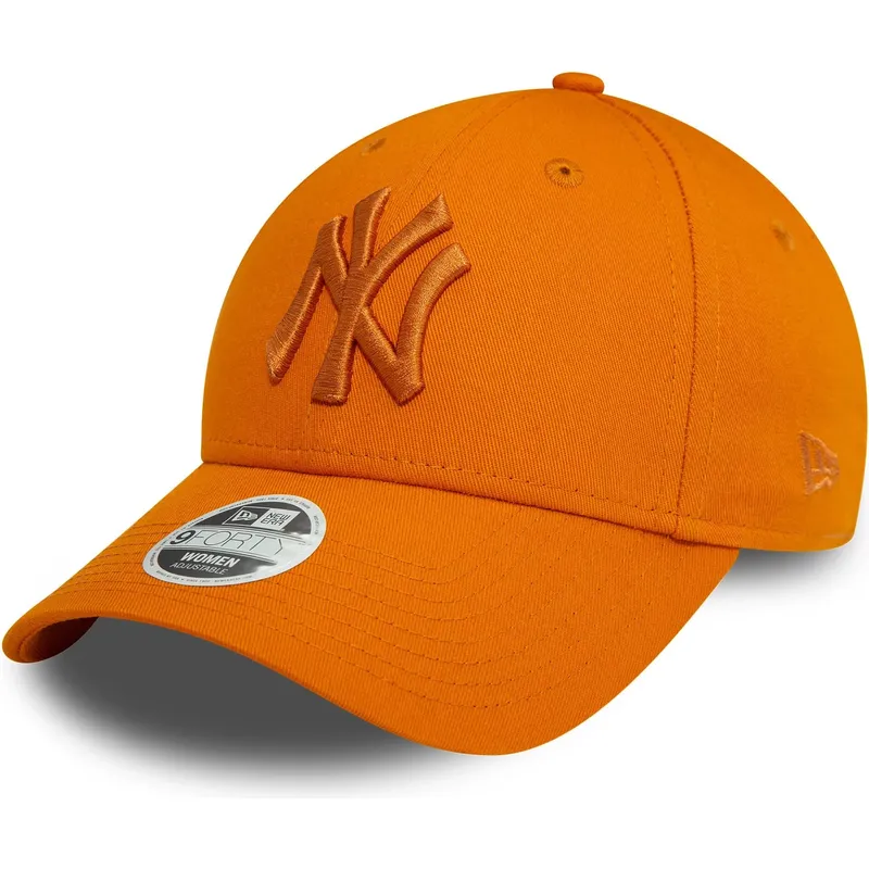 mutzen-gebogen-orange-verstellbares-band-9forty-league-essential-der-new-york-yankees-mlb-von-new-era