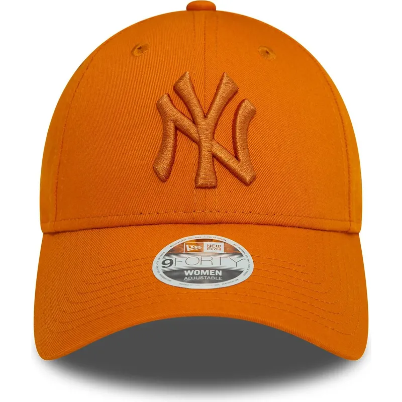 mutzen-gebogen-orange-verstellbares-band-9forty-league-essential-der-new-york-yankees-mlb-von-new-era