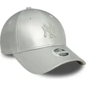 mutzen-gebogen-grau-verstellbares-band-plateada-plateado-9forty-midi-pu-der-new-york-yankees-mlb-von-new-era