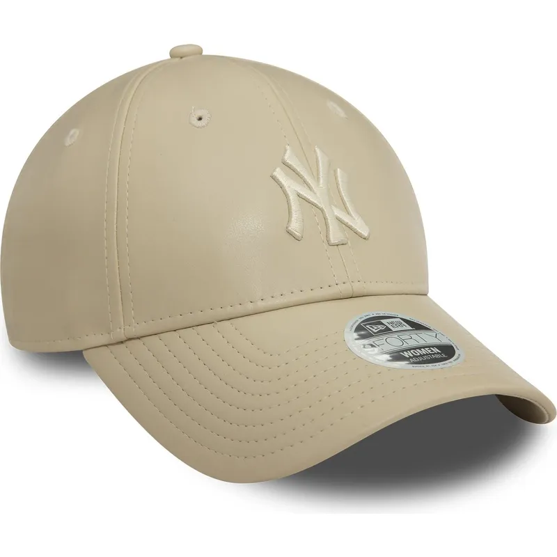 mutzen-gebogen-beige-verstellbares-band-9forty-midi-pu-der-new-york-yankees-mlb-von-new-era