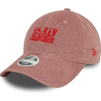 Mützen gebogen rosa verstellbares band 9TWENTY Cord der San Francisco Ciudades y Playas California von New Era