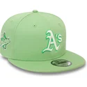 casquette-plate-verte-claire-snapback-9fifty-world-series-patch-oakland-athletics-mlb-new-era