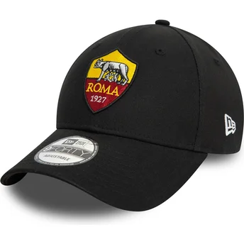Mützen gebogen schwarz verstellbares band 9FORTY Core der Associazione Sportiva Roma Serie A von New Era