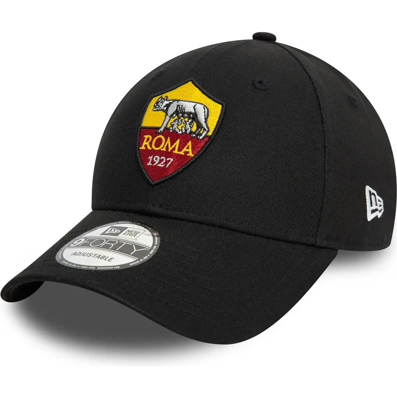 schwarze-verstellbare-curved-cap-9forty-core-der-associazione-sportiva-roma-serie-a-von-new-era schwarze-verstellbare-curved-cap-9forty-core-der-associazione-sportiva-roma-serie-a-von-new-era