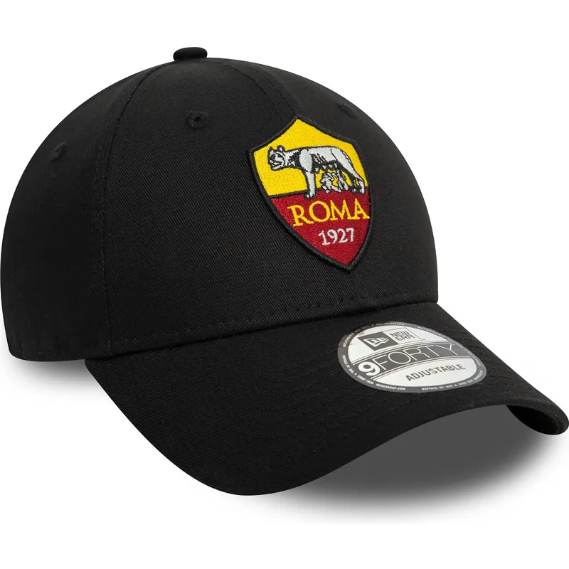 schwarze-verstellbare-curved-cap-9forty-core-der-associazione-sportiva-roma-serie-a-von-new-era schwarze-verstellbare-curved-cap-9forty-core-der-associazione-sportiva-roma-serie-a-von-new-era