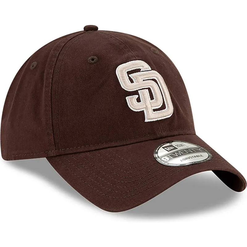 braune-verstellbare-gebogene-kappe-9twenty-core-classic-der-san-diego-padres-mlb-von-new-era