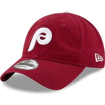 Mützen gebogen rot verstellbares band 9TWENTY Core Classic der Philadelphia Phillies MLB von New Era