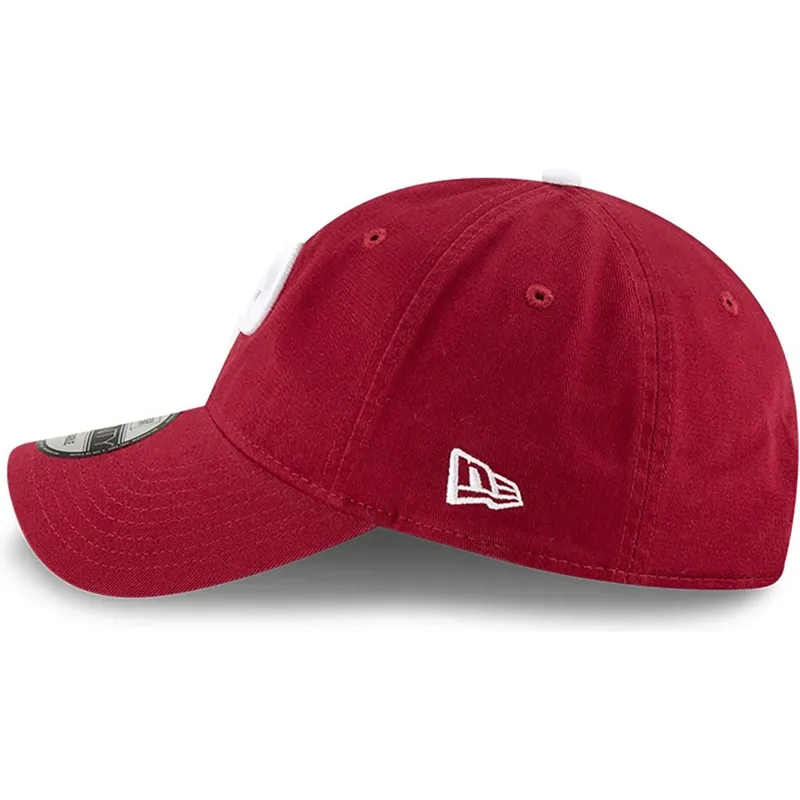 dunkelrote-verstellbare-curved-cap-9twenty-core-classic-der-philadelphia-phillies-mlb-von-new-era