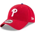 rote-verstellbare-gebogene-9twenty-core-classic-kappe-der-philadelphia-phillies-mlb-von-new-era