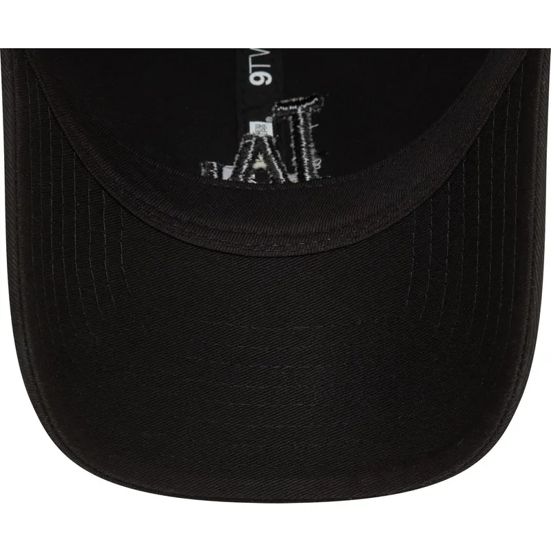schwarze-verstellbare-curved-cap-mit-schwarzem-logo-9twenty-washed-der-los-angeles-dodgers-mlb-von-new-era