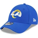 blaue-gebogene-verstellbare-kappe-fur-kinder-9forty-the-league-der-los-angeles-rams-nfl-von-new-era
