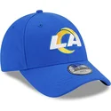 blaue-gebogene-verstellbare-kappe-fur-kinder-9forty-the-league-der-los-angeles-rams-nfl-von-new-era