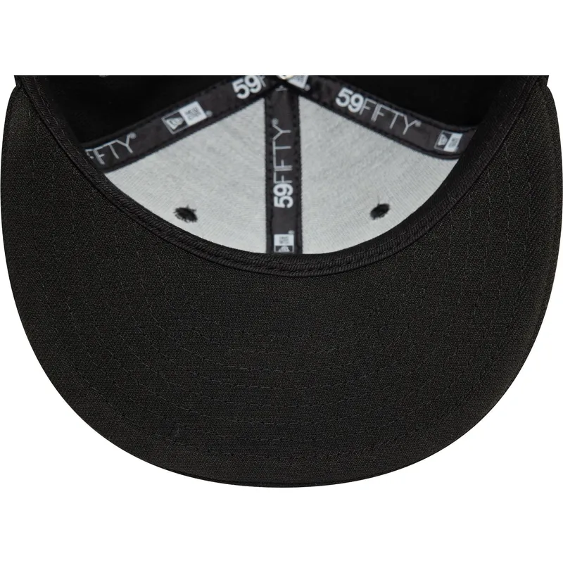 schwarze-flache-fitted-cap-fur-kinder-59fifty-von-new-york-yankees-mlb-von-new-era
