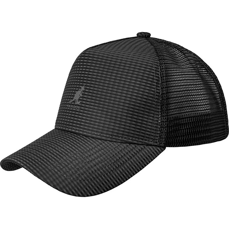 schwarze-trucker-kappe-seersucker-mesh-black-von-kangol schwarze-trucker-kappe-seersucker-mesh-black-von-kangol