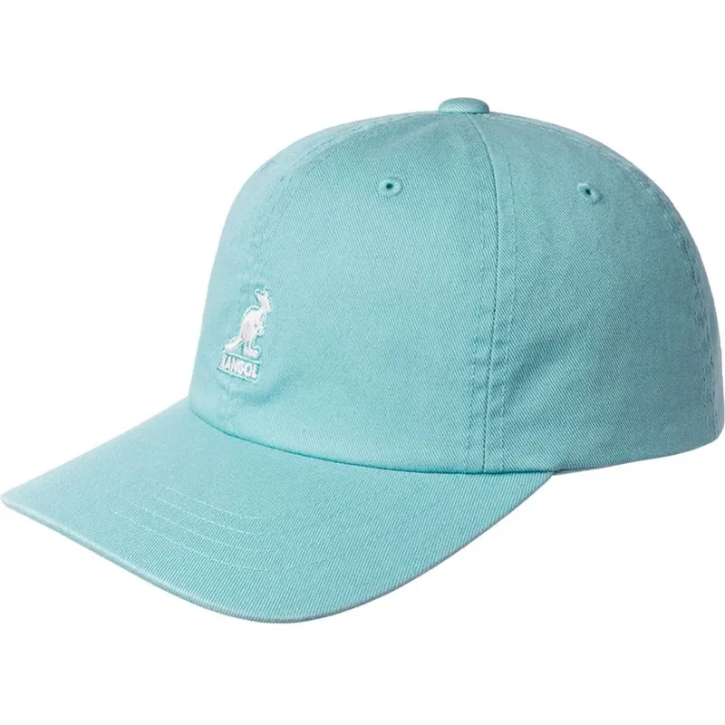 hellblaue-gebogene-verstellbare-kappe-washed-baseball-blue-tint-von-kangol