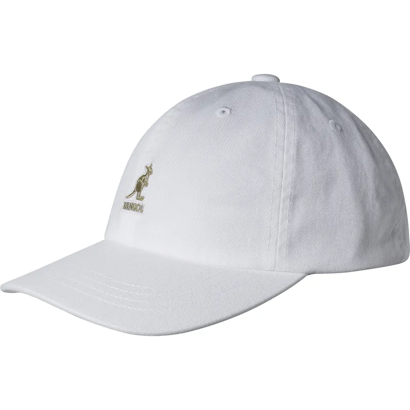 weisse-verstellbare-gebogene-kappe-washed-baseball-white-von-kangol weisse-verstellbare-gebogene-kappe-washed-baseball-white-von-kangol