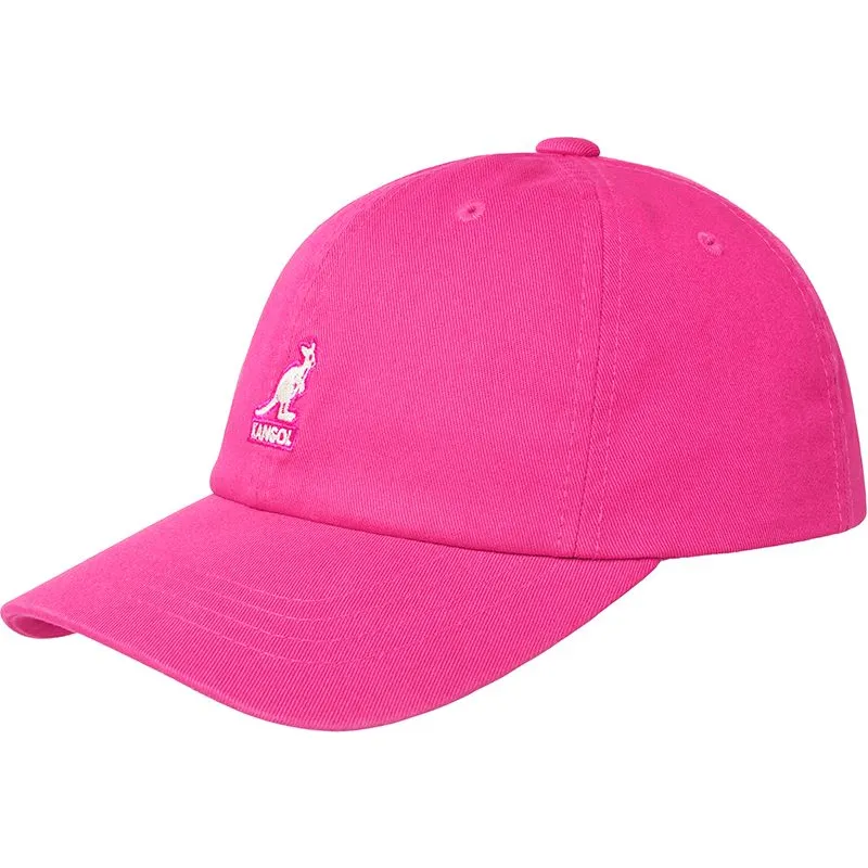 verstellbare-rosa-gebogene-kappe-washed-baseball-electric-pink-von-kangol