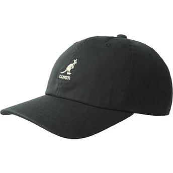 Mützen gebogen schwarz verstellbares band Washed Baseball Black von Kangol