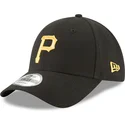 schwarze-verstellbare-gebogene-kappe-9forty-the-league-der-pittsburgh-pirates-mlb-von-new-era