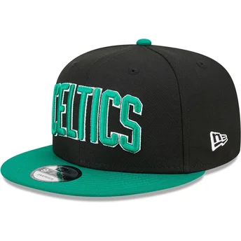 Casquette plate noire et verte snapback 9FIFTY Statement Boston Celtics NBA New Era