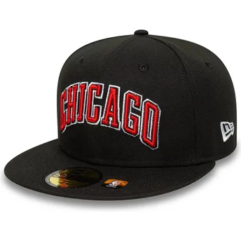 Mützen flach schwarz angepasst 59FIFTY Statement der Chicago Bulls NBA von New Era