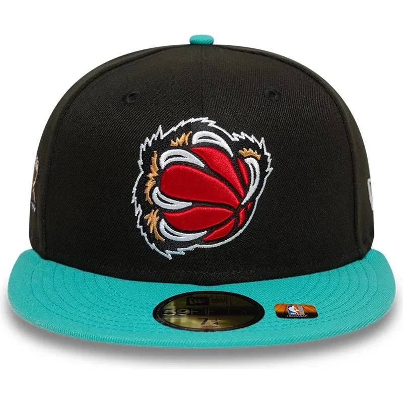 schwarze-und-grune-anliegende-flat-cap-59fifty-classic-der-memphis-grizzlies-nba-von-new-era