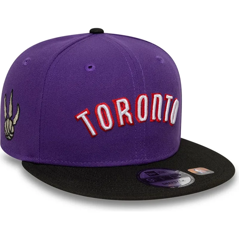violette-und-schwarze-flache-snapback-kappe-9fifty-classic-der-toronto-raptors-nba-von-new-era