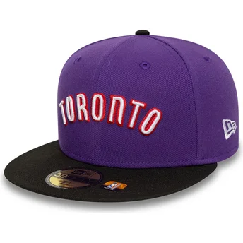 Mützen flach violett angepasst 59FIFTY Classic der Toronto Raptors NBA von New Era