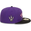 casquette-plate-violette-et-noire-ajustee-59fifty-classic-toronto-raptors-nba-new-era