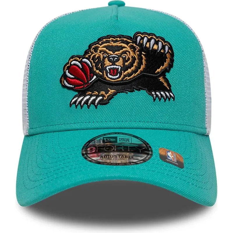 grune-und-weisse-trucker-kappe-a-frame-classic-der-memphis-grizzlies-nba-von-new-era