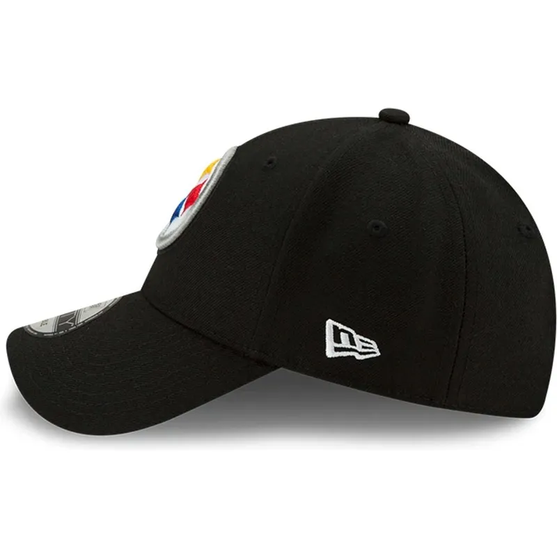 schwarze-verstellbare-gebogene-kappe-9forty-the-league-der-pittsburgh-steelers-nfl-von-new-era