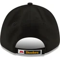 schwarze-verstellbare-gebogene-kappe-9forty-the-league-der-pittsburgh-steelers-nfl-von-new-era