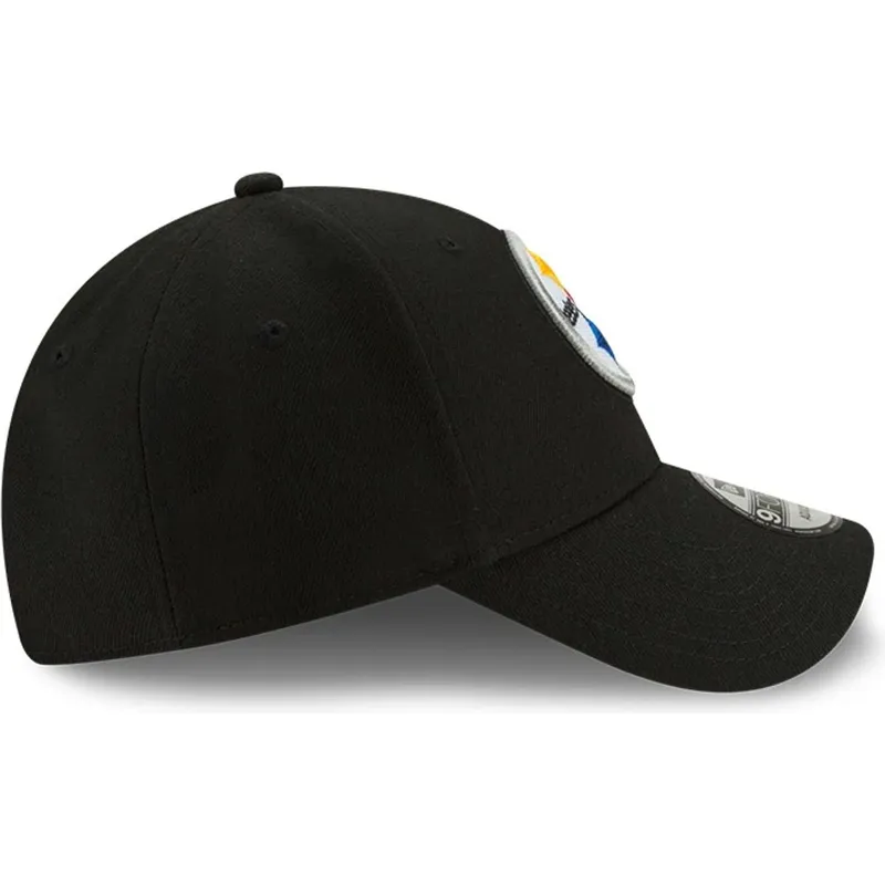 schwarze-verstellbare-gebogene-kappe-9forty-the-league-der-pittsburgh-steelers-nfl-von-new-era
