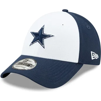 Casquette courbée blanche et bleue marine ajustable 9FORTY The League Dallas Cowboys NFL New Era