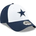 weisse-und-marineblaue-verstellbare-curved-cap-9forty-the-league-dallas-cowboys-nfl-von-new-era