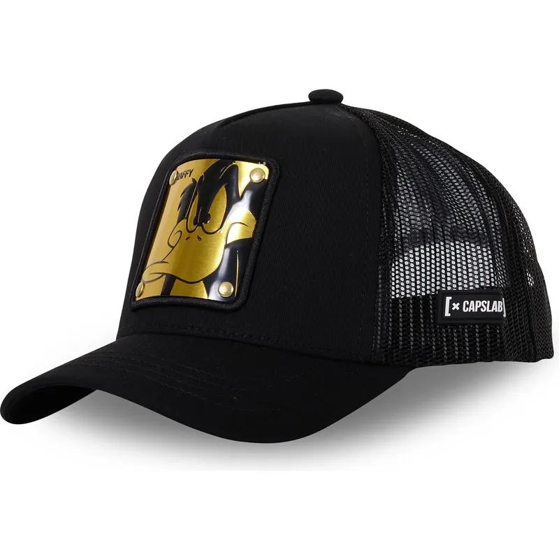 schwarze-trucker-kappe-daffy-duck-daf7-looney-tunes-von-capslab schwarze-trucker-kappe-daffy-duck-daf7-looney-tunes-von-capslab