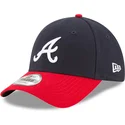 marineblaue-und-rote-verstellbare-curved-cap-9forty-the-league-atlanta-braves-mlb-von-new-era