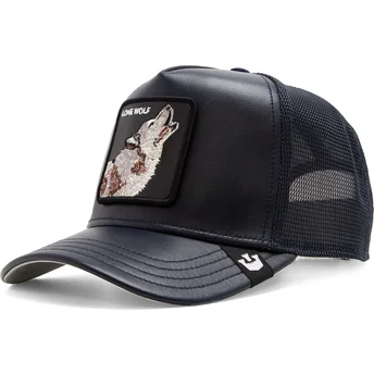 Casquette trucker bleue marine loup Lone Shleather Wolf...