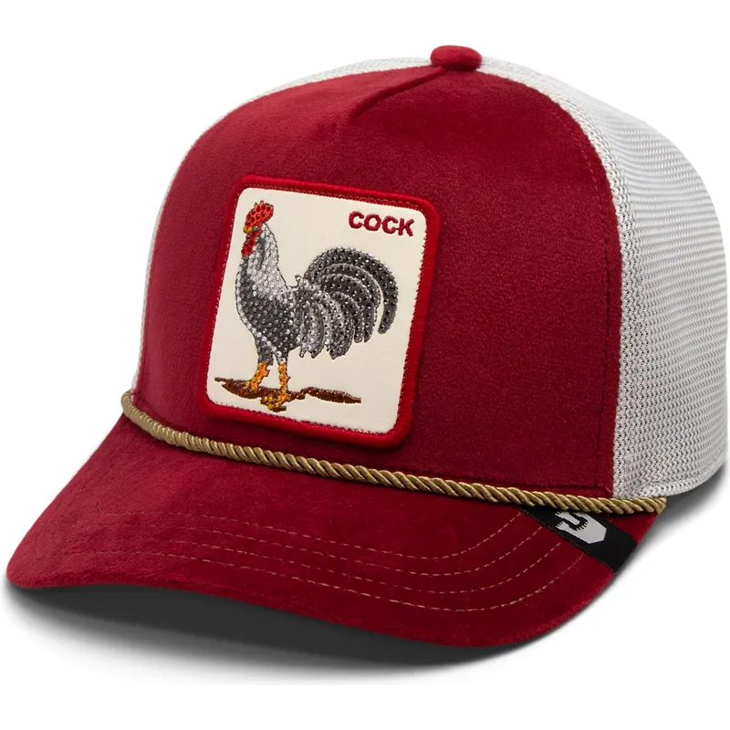 trucker-cap-rot-und-weiss-hahn-cock-garnet-rooster-the-farm-jewel-tones-von-goorin-bros trucker-cap-rot-und-weiss-hahn-cock-garnet-rooster-the-farm-jewel-tones-von-goorin-bros