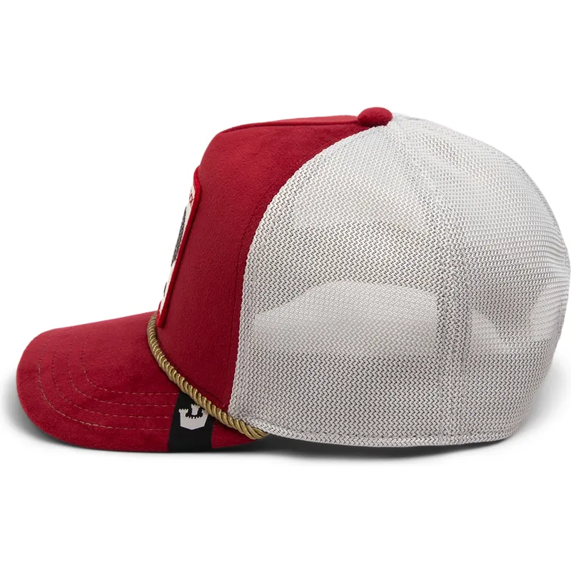 trucker-cap-rot-und-weiss-hahn-cock-garnet-rooster-the-farm-jewel-tones-von-goorin-bros trucker-cap-rot-und-weiss-hahn-cock-garnet-rooster-the-farm-jewel-tones-von-goorin-bros