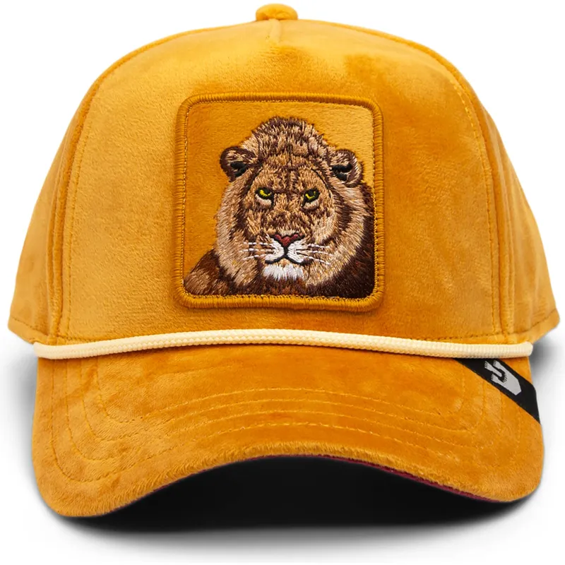 gelbe-gebogene-snapback-kappe-lowe-lion-royalty-the-farm-von-goorin-bros
