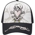trucker-cap-schwarz-und-weiss-death-before-von-ed-hardy