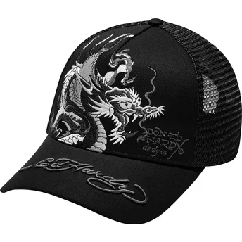 Mützen gebogen schwarz snapback Mono Giant von Ed Hardy