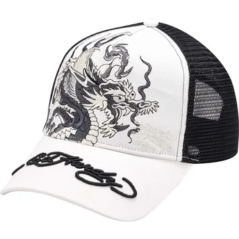 Mützen gebogen weiß snapback Mono Giant von Ed Hardy
