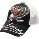 casquette-trucker-noire-et-blanche-soaring-eagle-ed-hardy