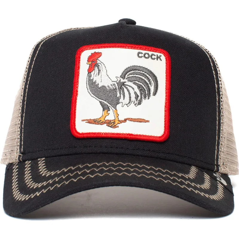schwarze-trucker-kappe-hahn-rooster-von-goorin-bros schwarze-trucker-kappe-hahn-rooster-von-goorin-bros