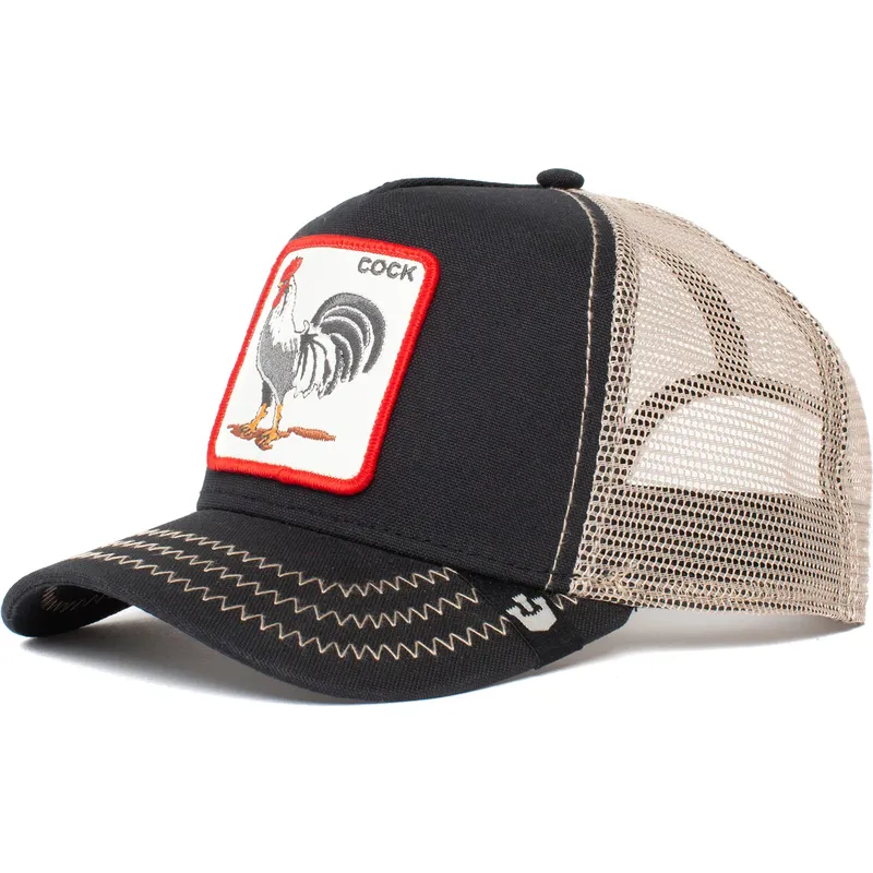 schwarze-trucker-kappe-hahn-rooster-von-goorin-bros schwarze-trucker-kappe-hahn-rooster-von-goorin-bros