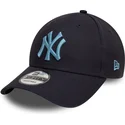 marineblaue-verstellbare-curved-cap-mit-blauem-logo-9forty-league-essential-der-new-york-yankees-mlb-von-new-era
