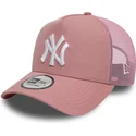 casquette-trucker-rose-9forty-a-frame-league-essential-new-york-yankees-mlb-new-era