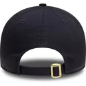 casquette-courbee-bleue-marine-ajustable-avec-logo-dore-9forty-metallic-los-angeles-dodgers-mlb-new-era